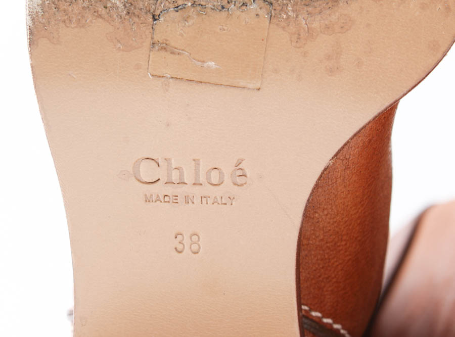 Pair of Brown Leather Chloé Calf-Length Boots