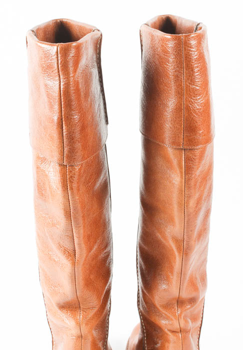 Pair of Brown Leather Chloé Calf-Length Boots