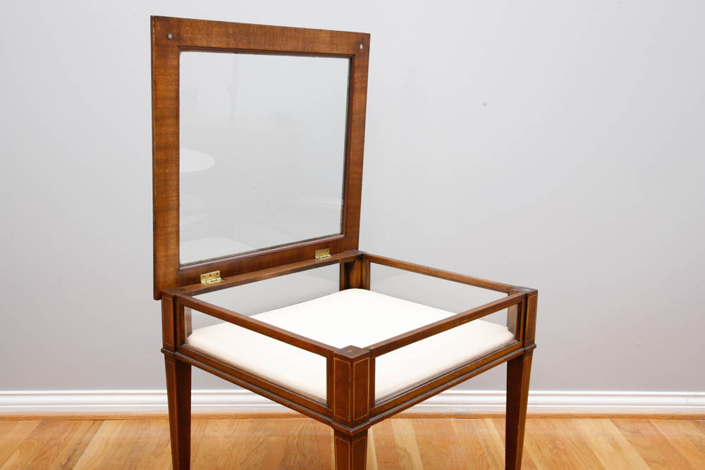 English Mahogany Shadow Box Display Table