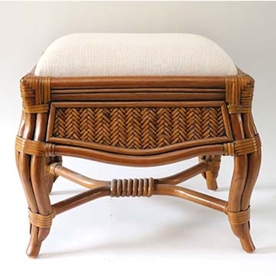 Leader's Bamboo and Rattan Wicker Woven Stool