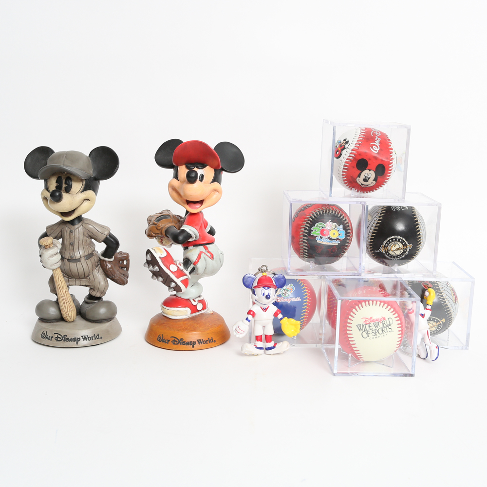 Collection of Disney Baseball Collectibles