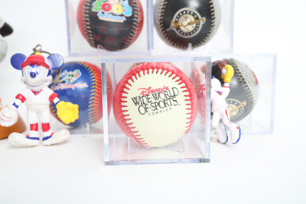 Collection of Disney Baseball Collectibles