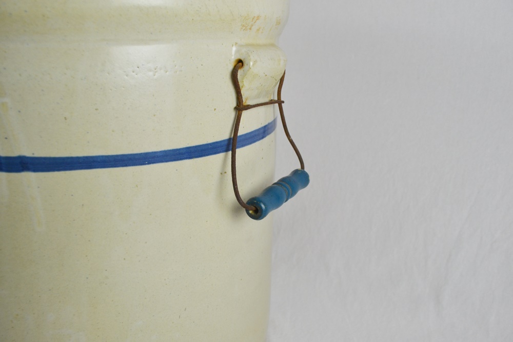 Ten Gallon Blue Band Stoneware Crock