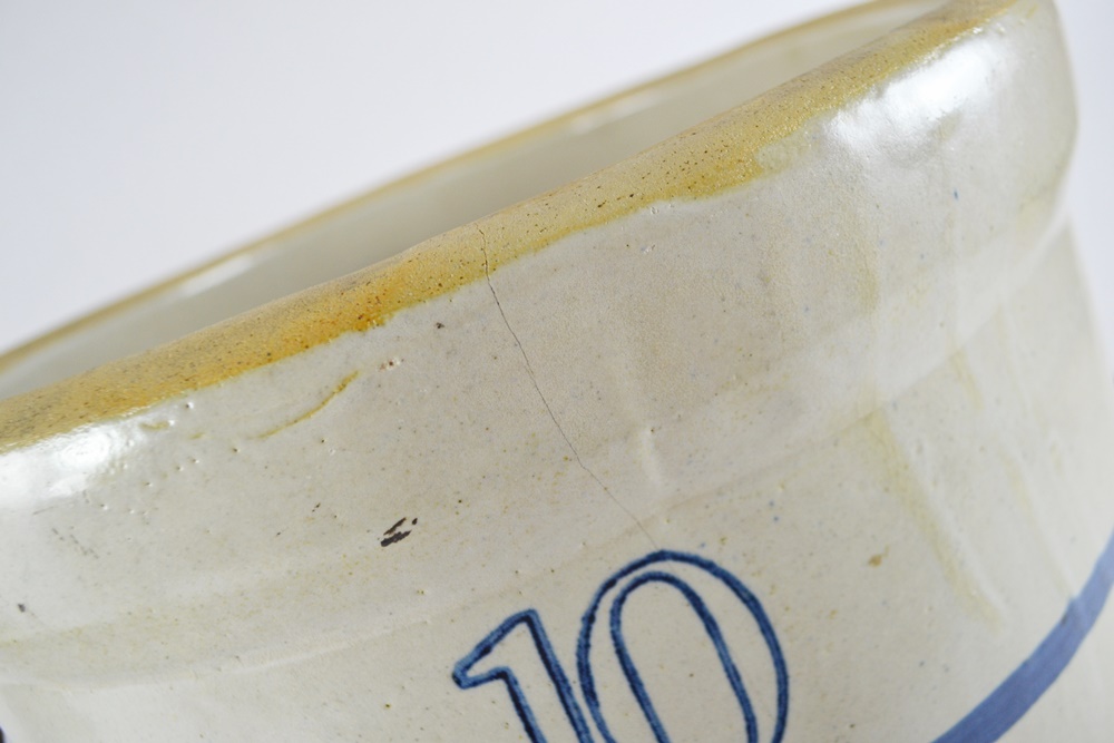 Ten Gallon Blue Band Stoneware Crock