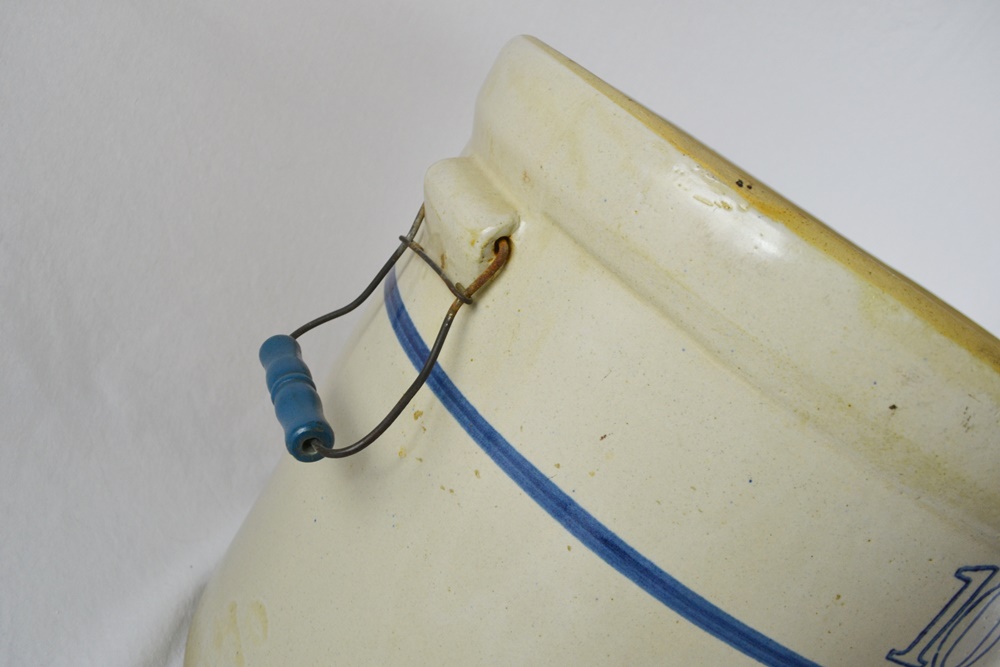 Ten Gallon Blue Band Stoneware Crock