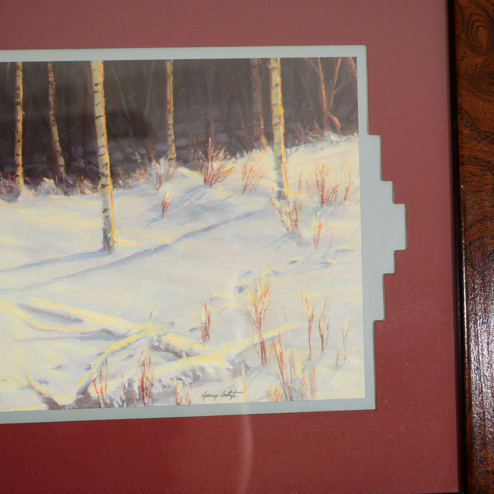 Gary Artz Offset Lithograph of Native American Tracker in Snow