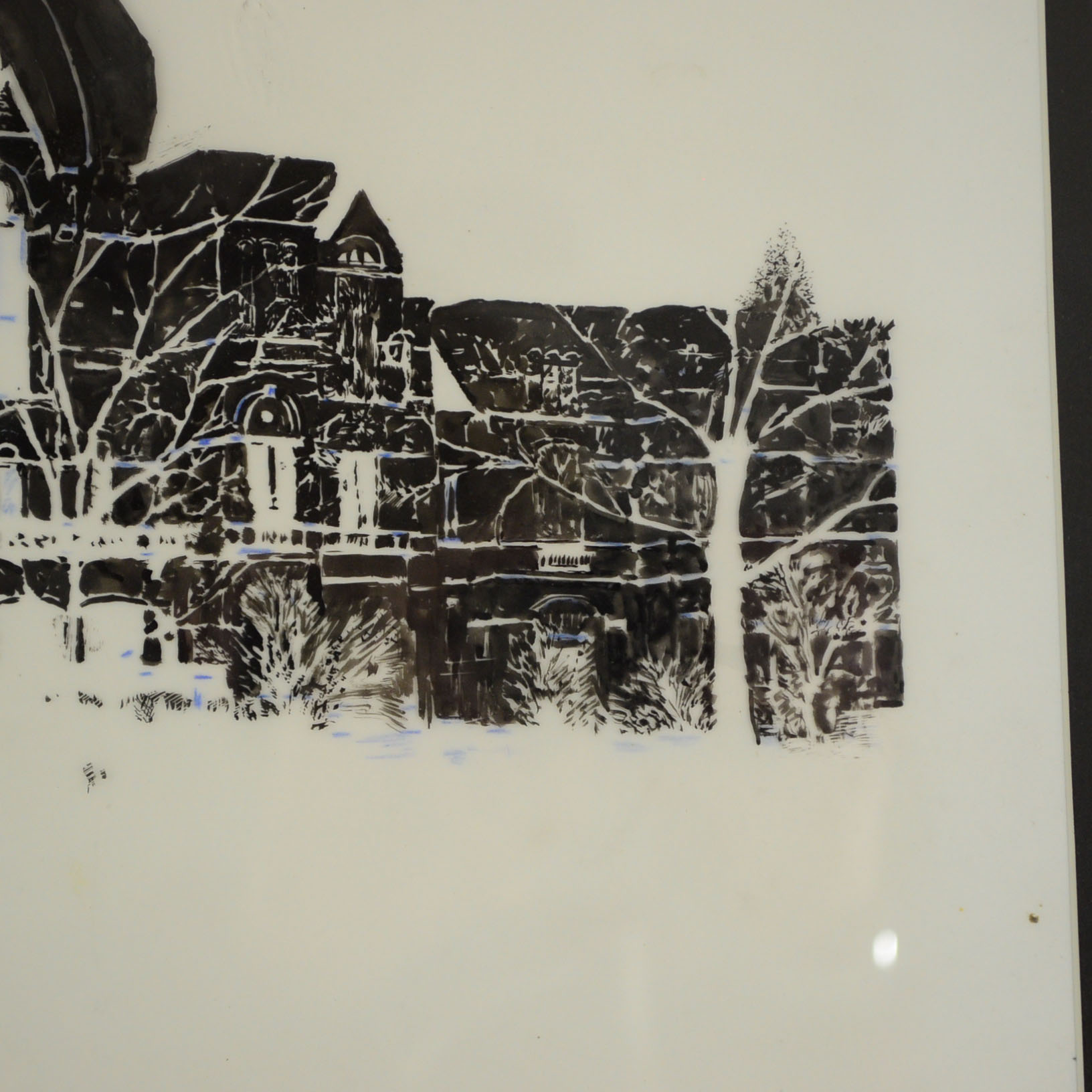 Original Inked Overlay Of Cincinnati Music Hall By Ken Ozier Circa 1971