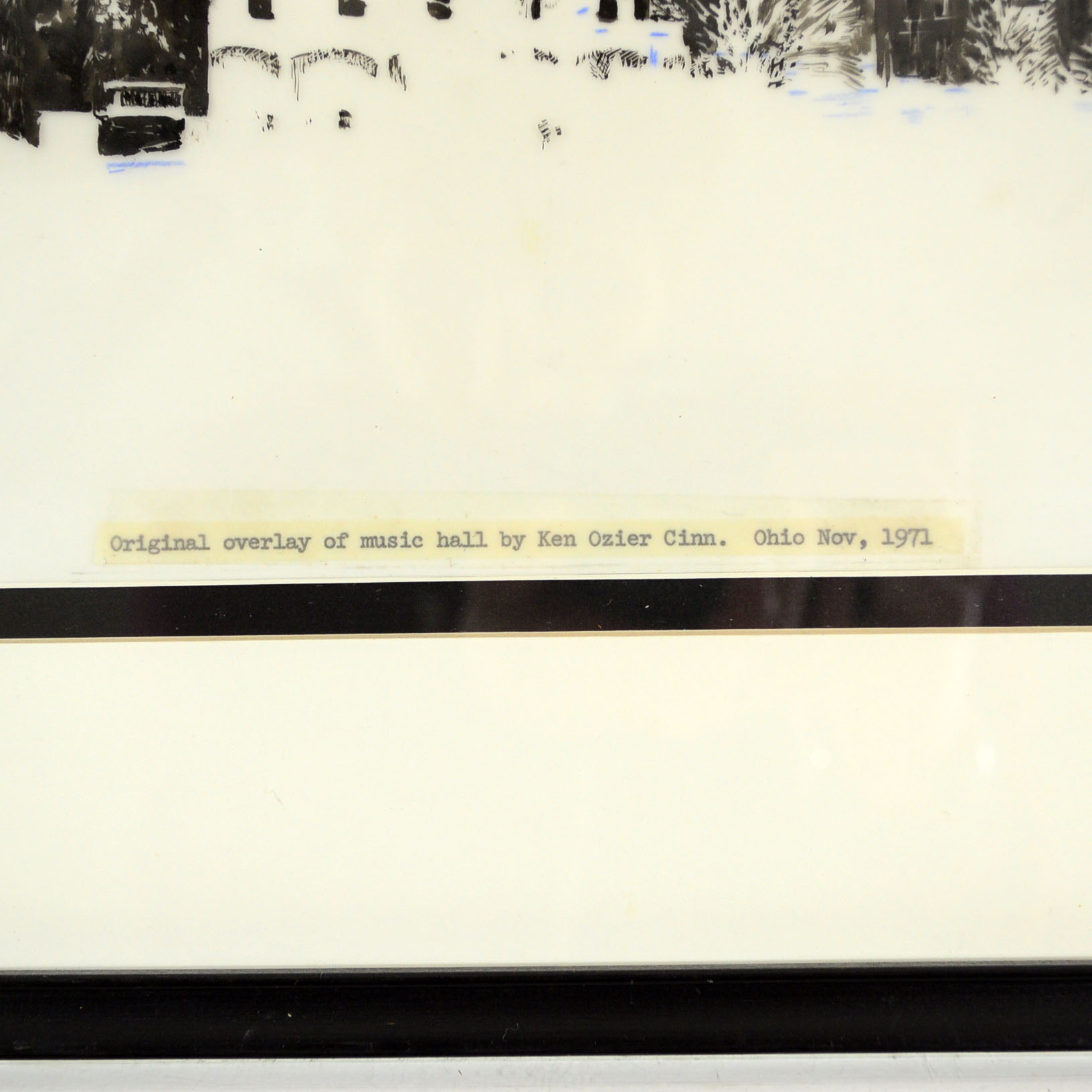 Original Inked Overlay Of Cincinnati Music Hall By Ken Ozier Circa 1971