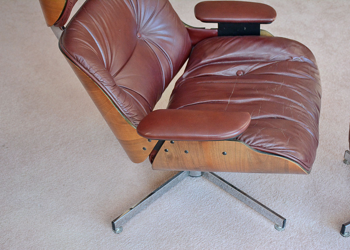 Mid-Century Modern Eames Style Lounge Chair And Ottoman By Doerner Faultless