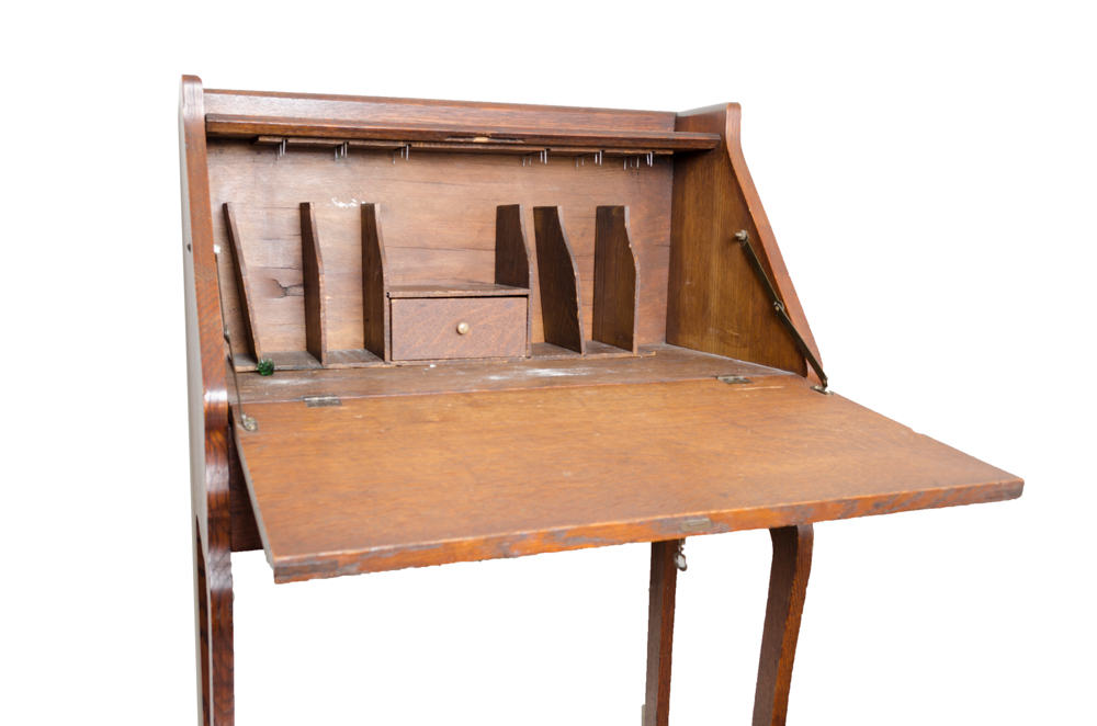 Antique Oak Slant Front Desk