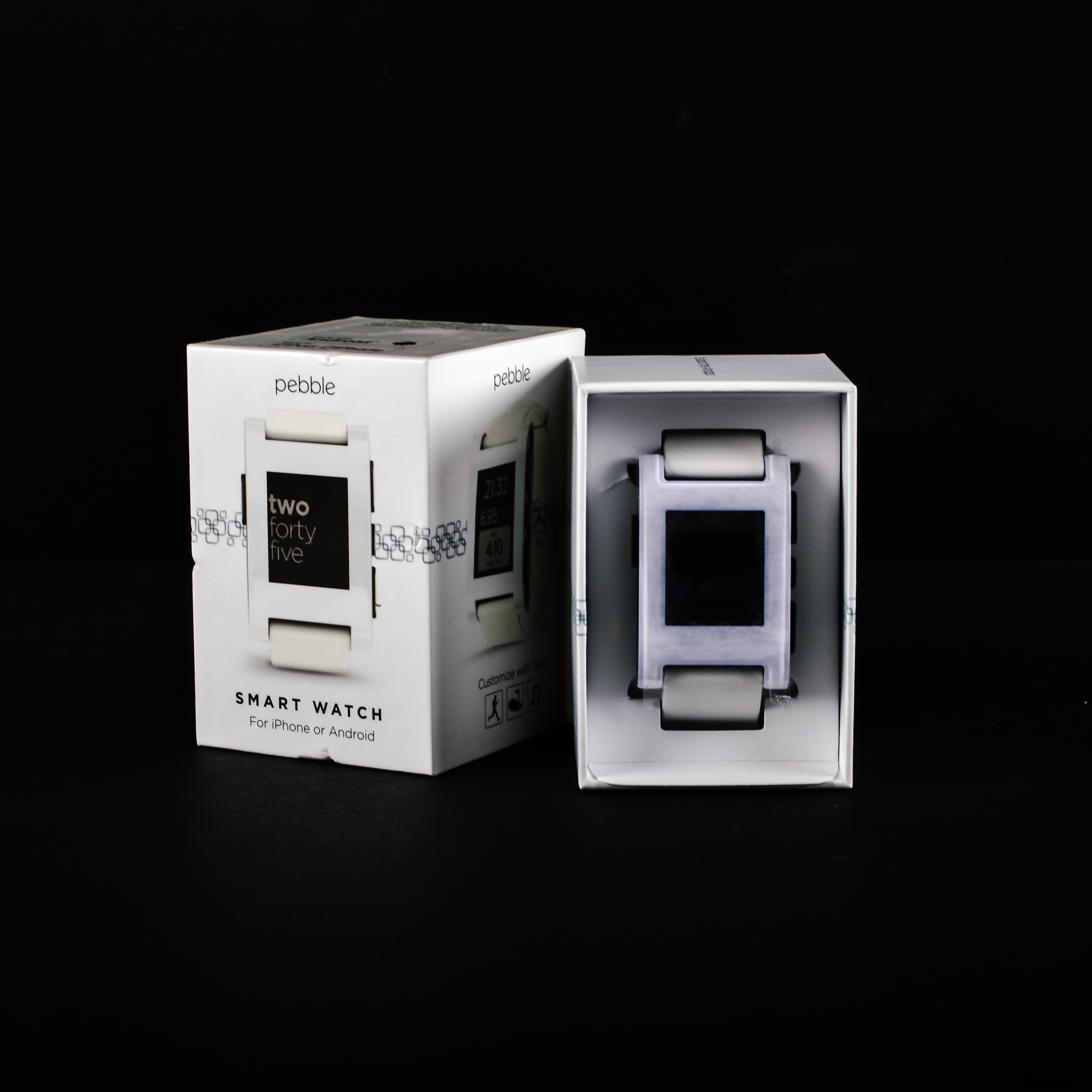 Pebble Smart Watch for iPhone or Android in White