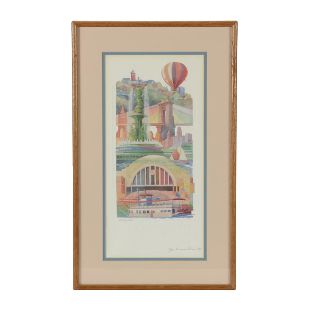 Jan Brown Checco Signed LE Offset Lithograph "Cincinnati"
