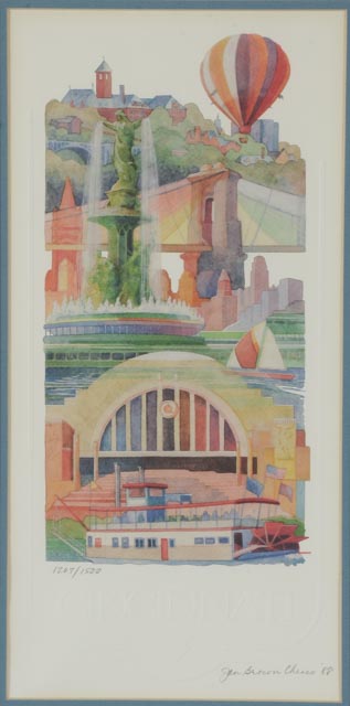 Jan Brown Checco Signed LE Offset Lithograph "Cincinnati"