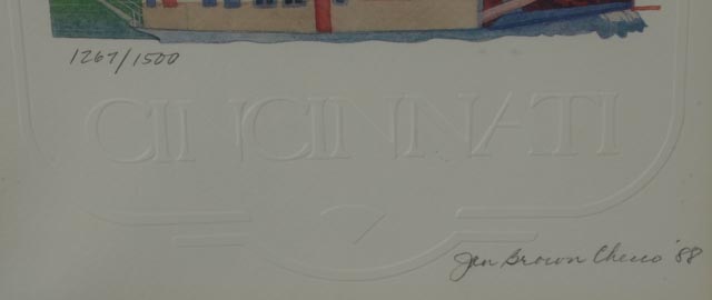 Jan Brown Checco Signed LE Offset Lithograph "Cincinnati"