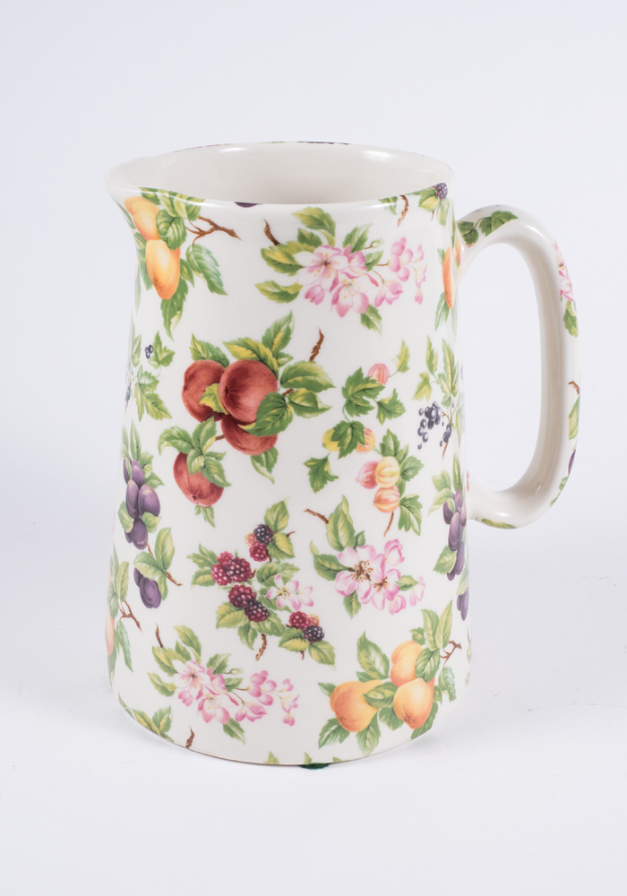 Trio of English Floral Chinz Pitchers