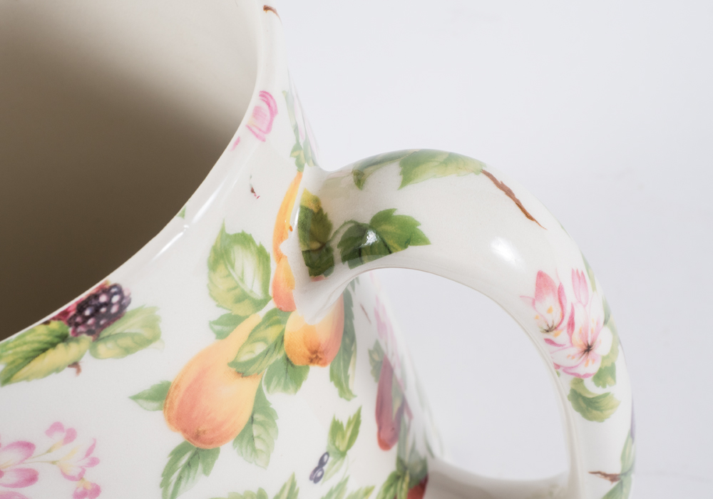 Trio of English Floral Chinz Pitchers