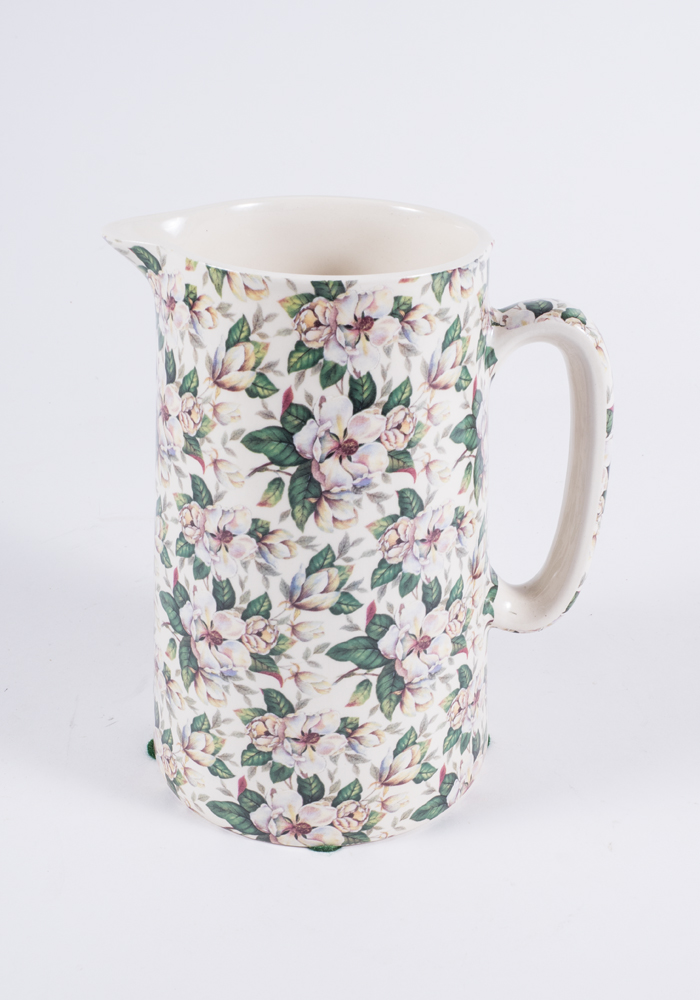 Trio of English Floral Chinz Pitchers