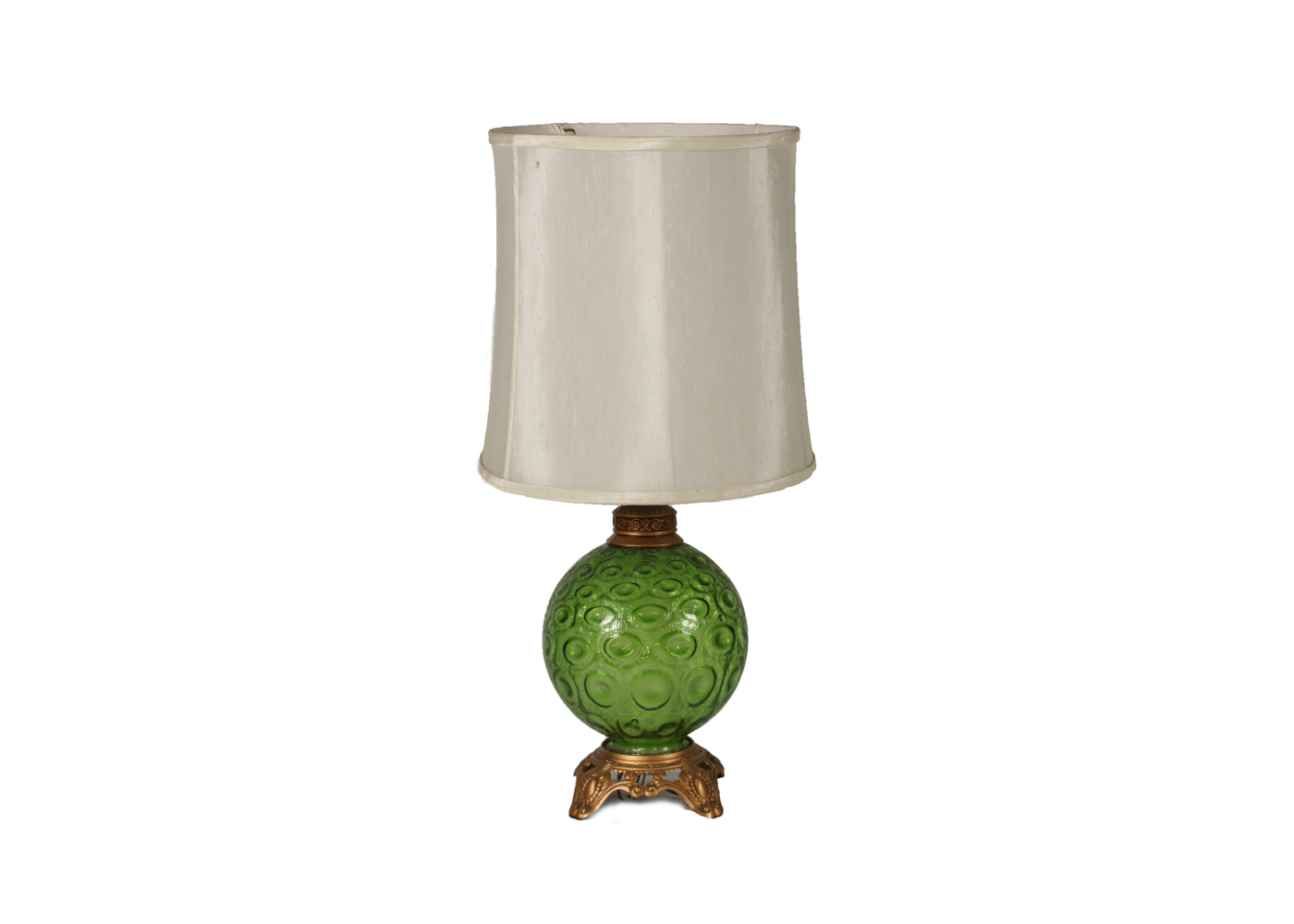 Vintage 1960s Crackle Glass Table Lamp