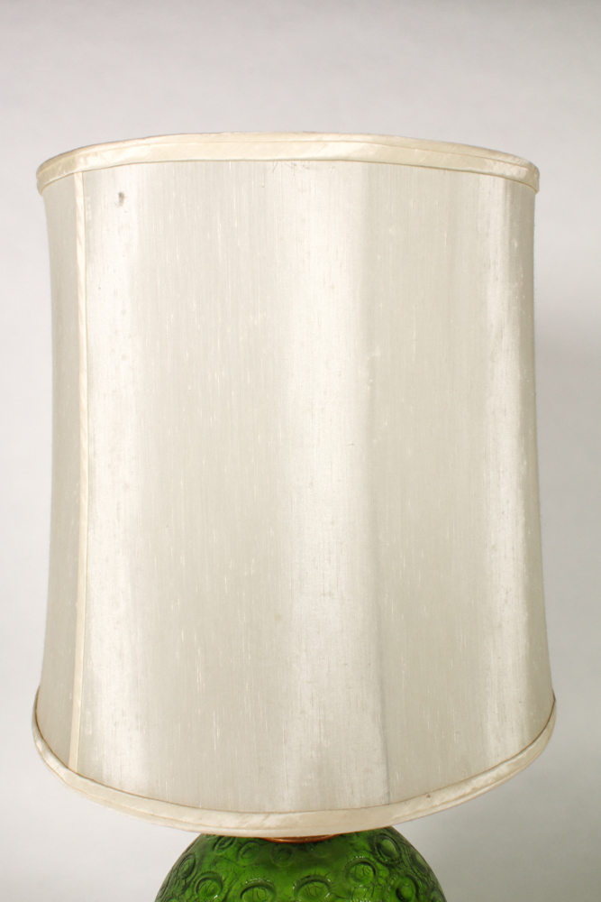 Vintage 1960s Crackle Glass Table Lamp