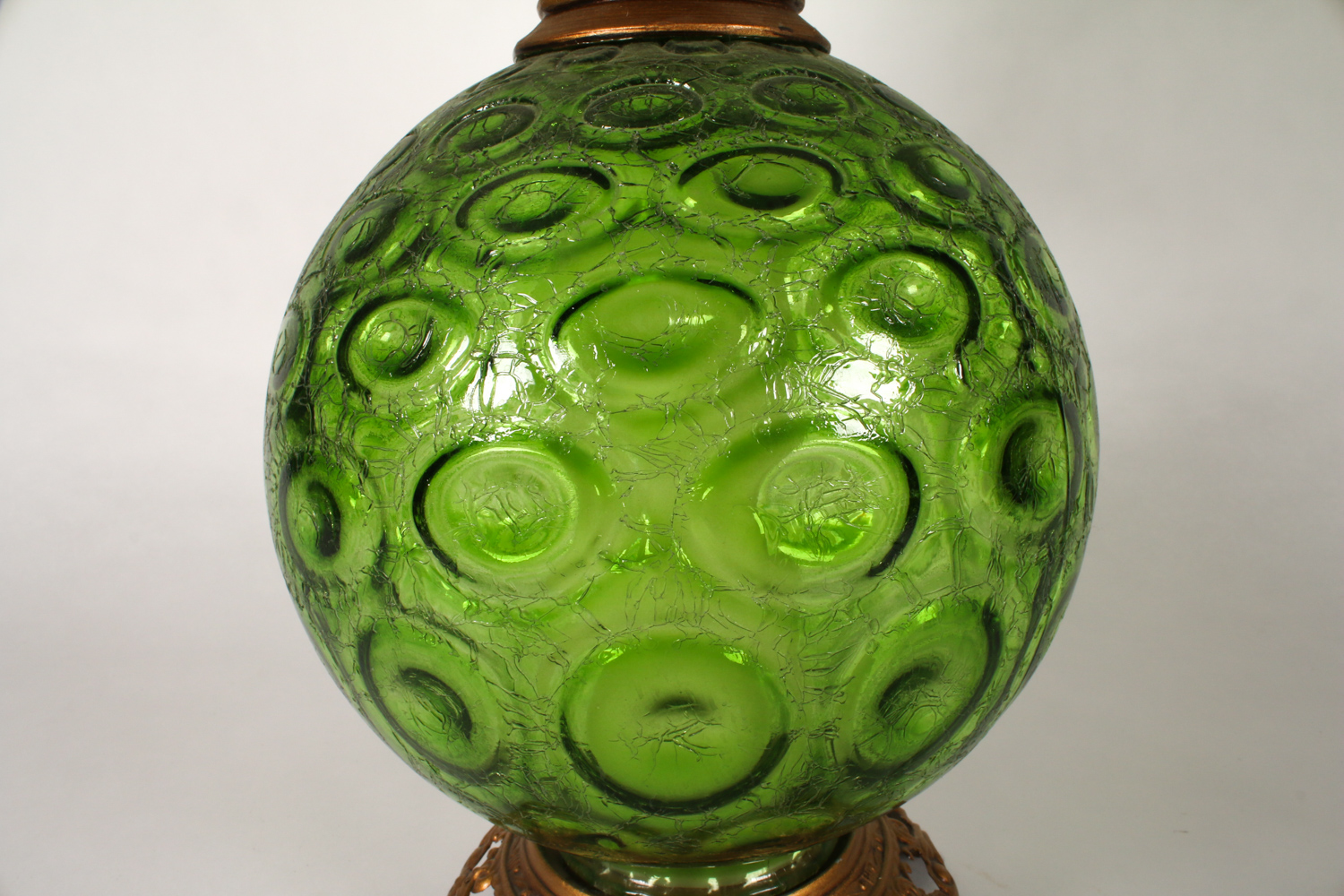 Vintage 1960s Crackle Glass Table Lamp