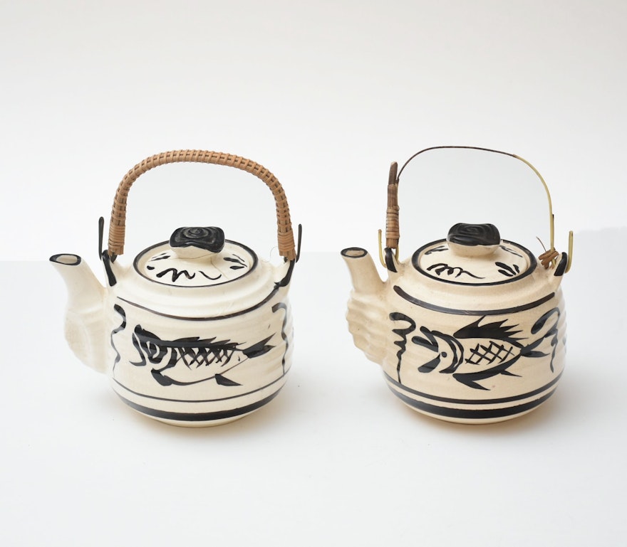 Pair of Matching Japanese Teapots