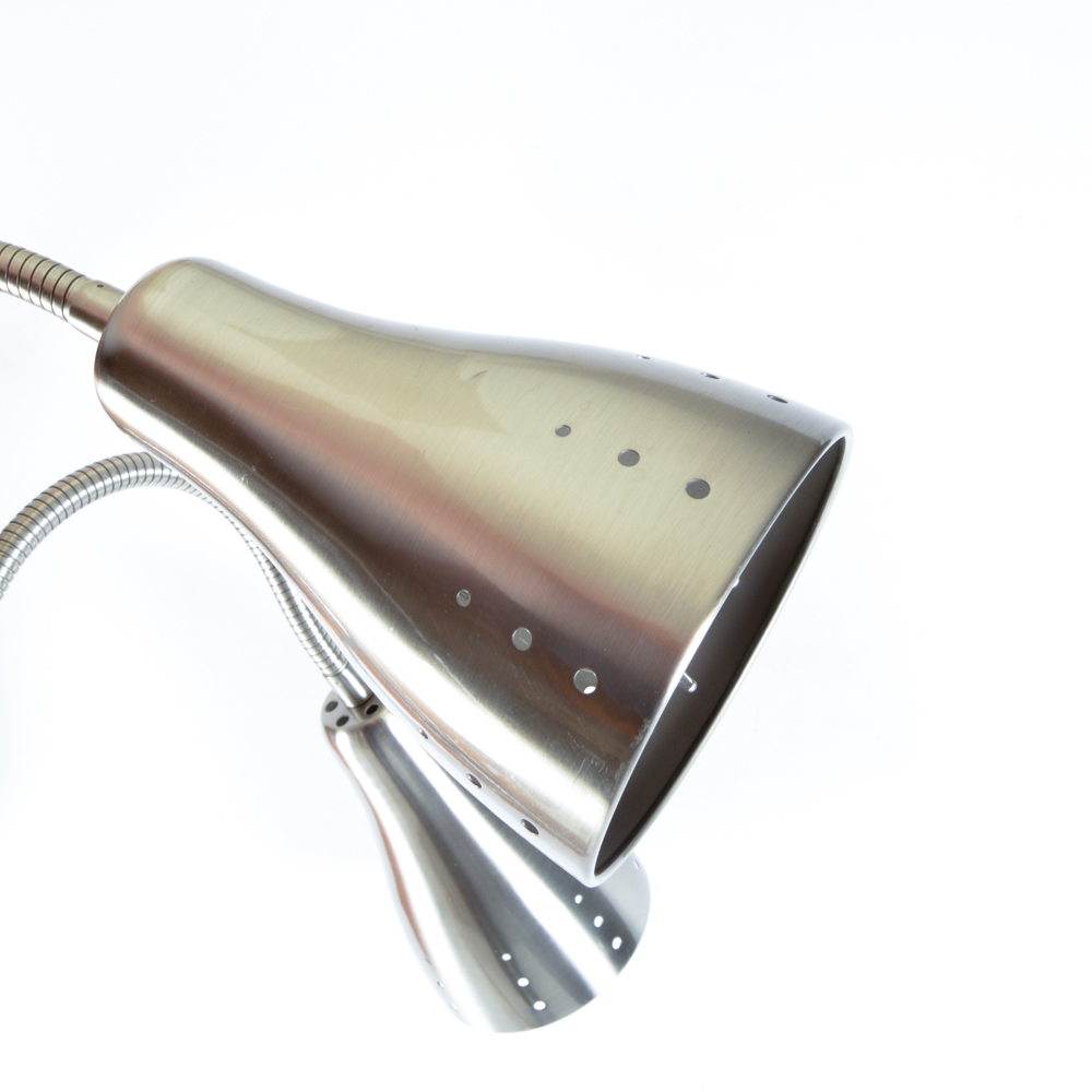 Five Arm Brushed Steel Floor Lamp