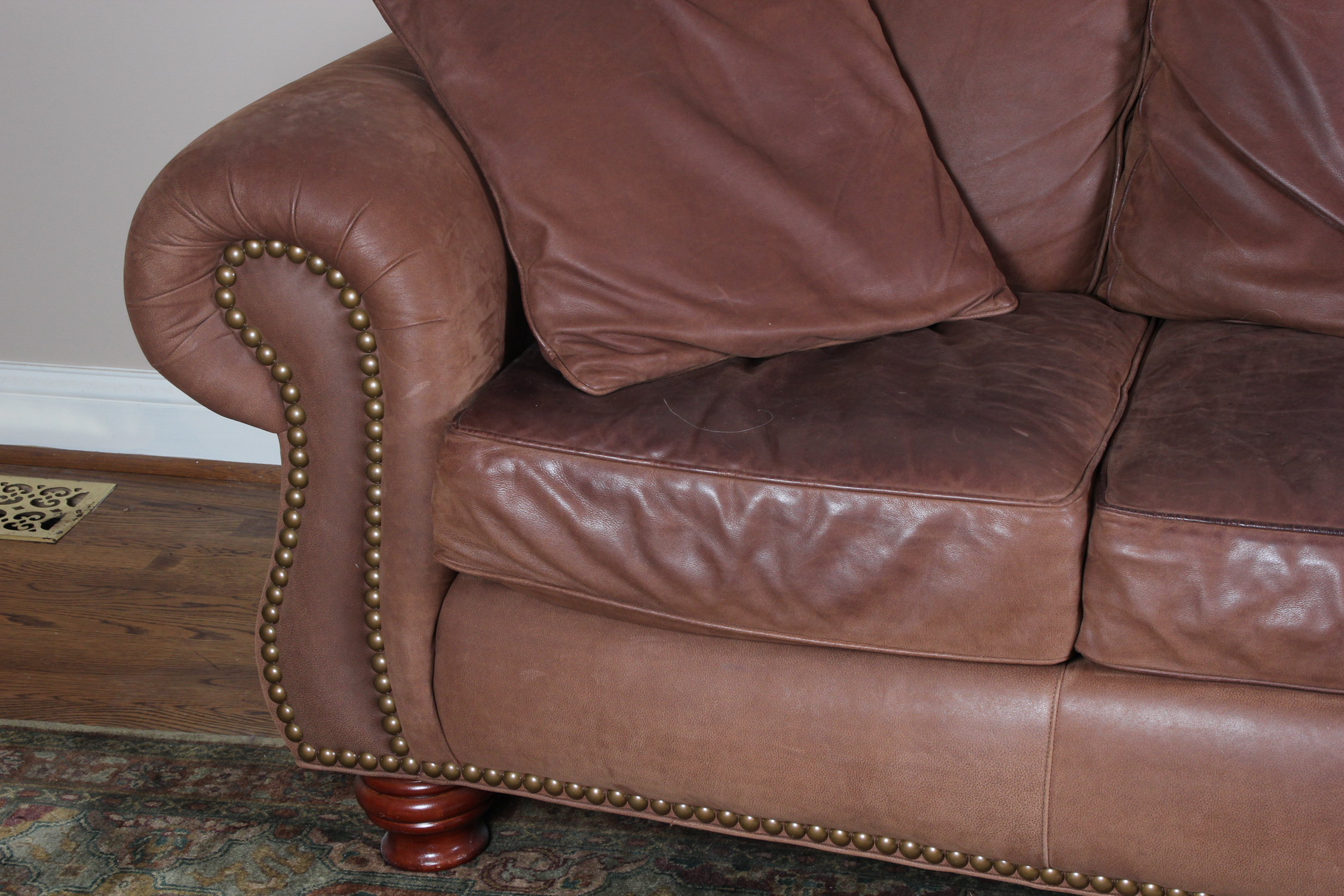 Thomasville Marrakesh Brown Leather Sofa