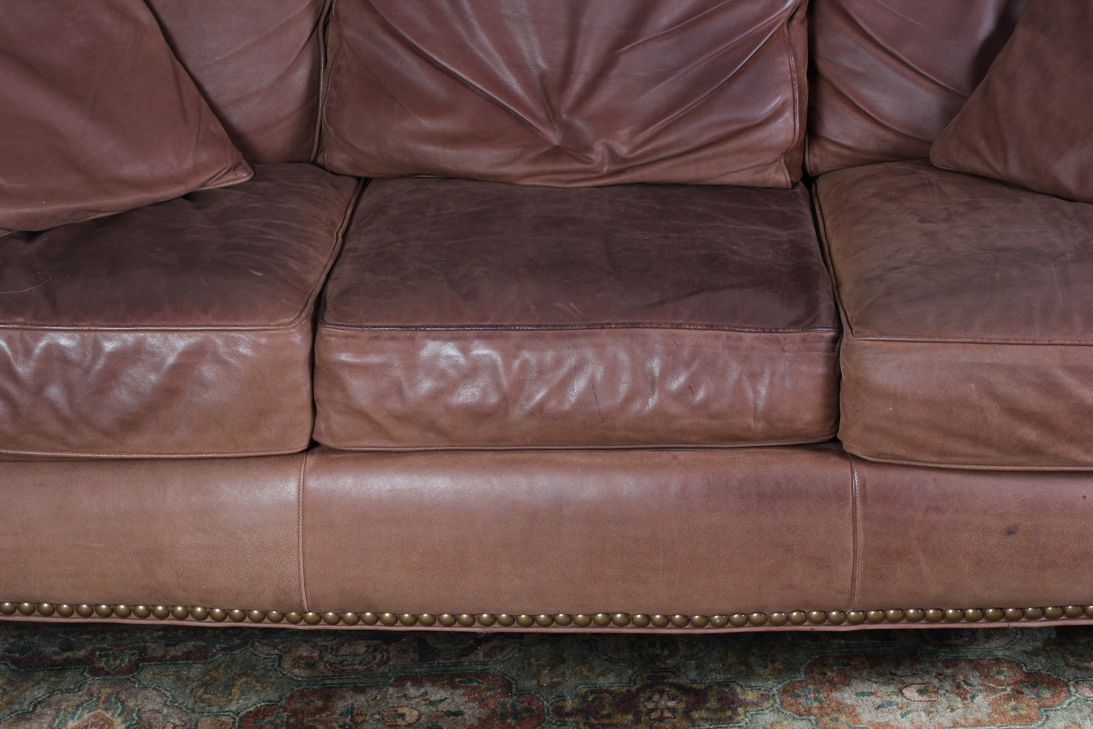 Thomasville Marrakesh Brown Leather Sofa