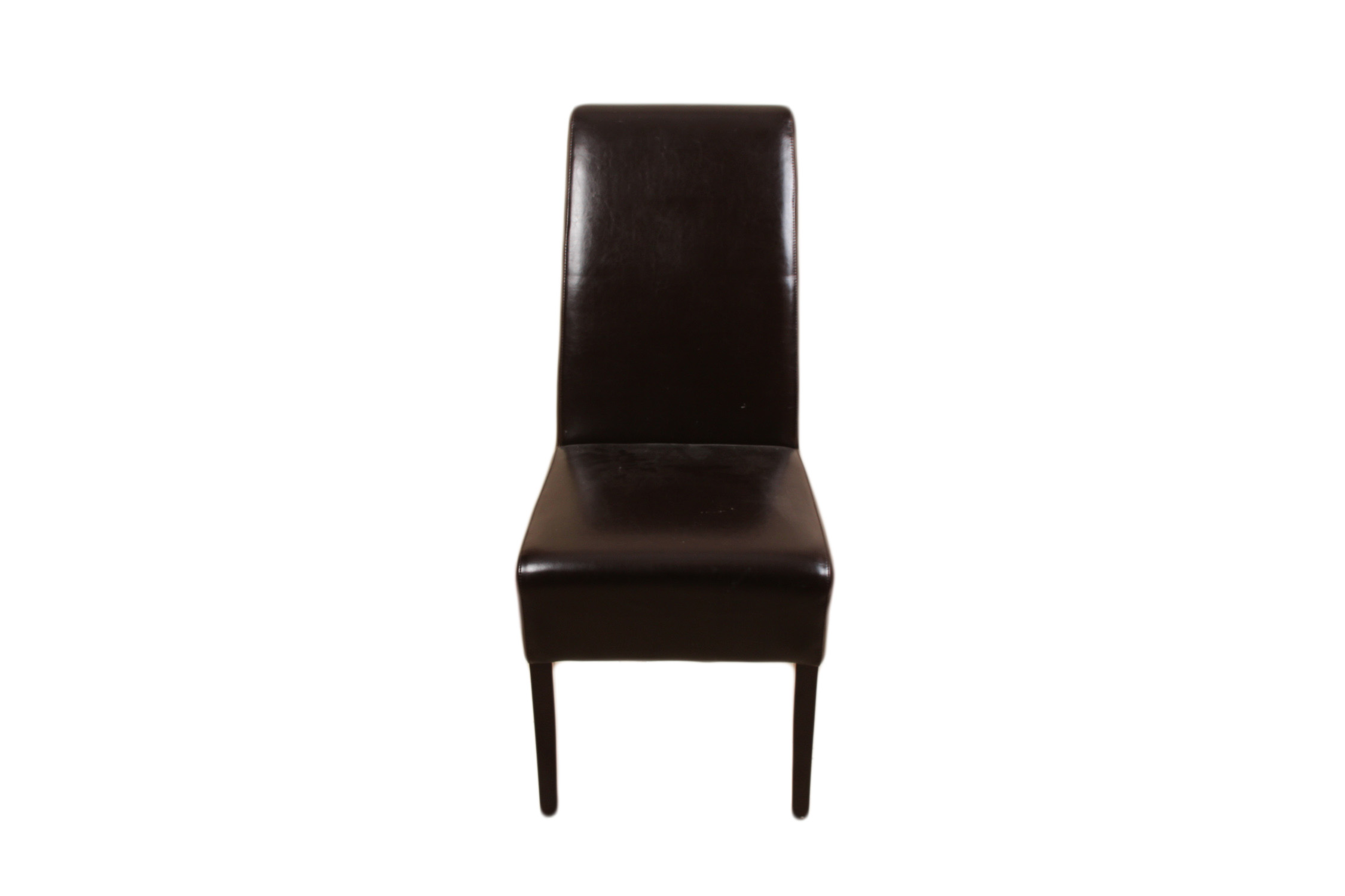 Four Palecek Hudson Brown Leather Dining Chairs