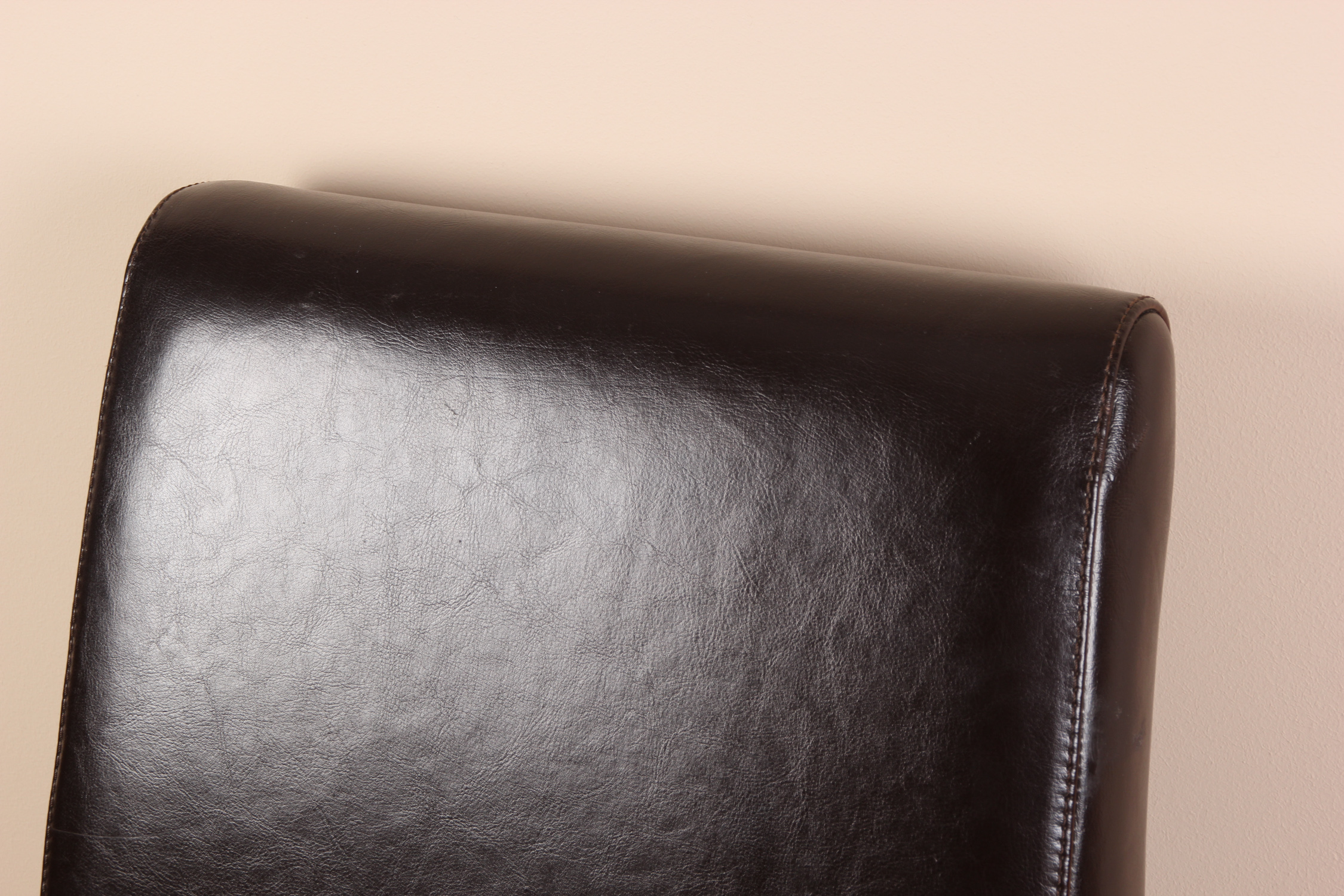 Four Palecek Hudson Brown Leather Dining Chairs