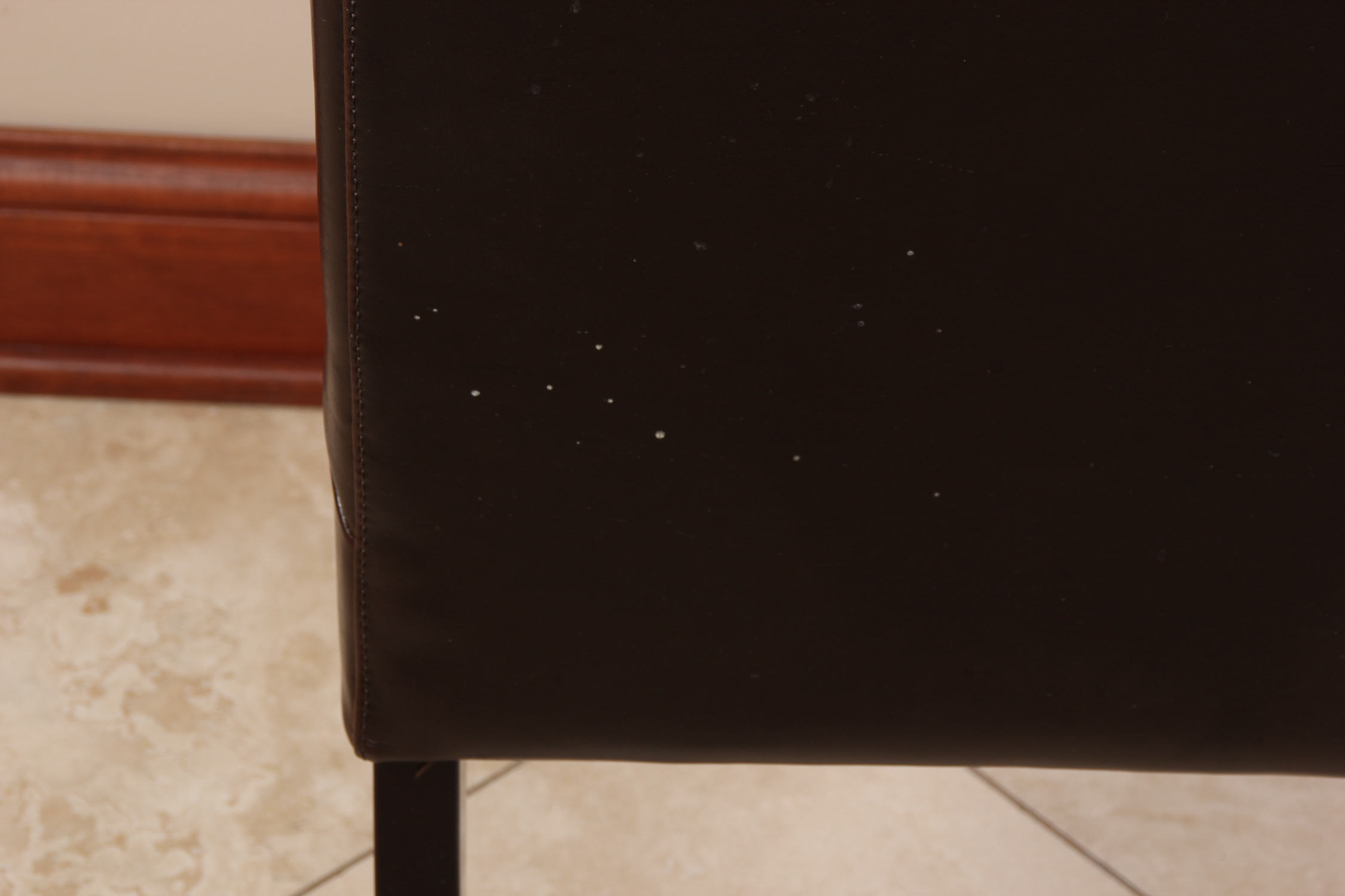 Four Palecek Hudson Brown Leather Dining Chairs