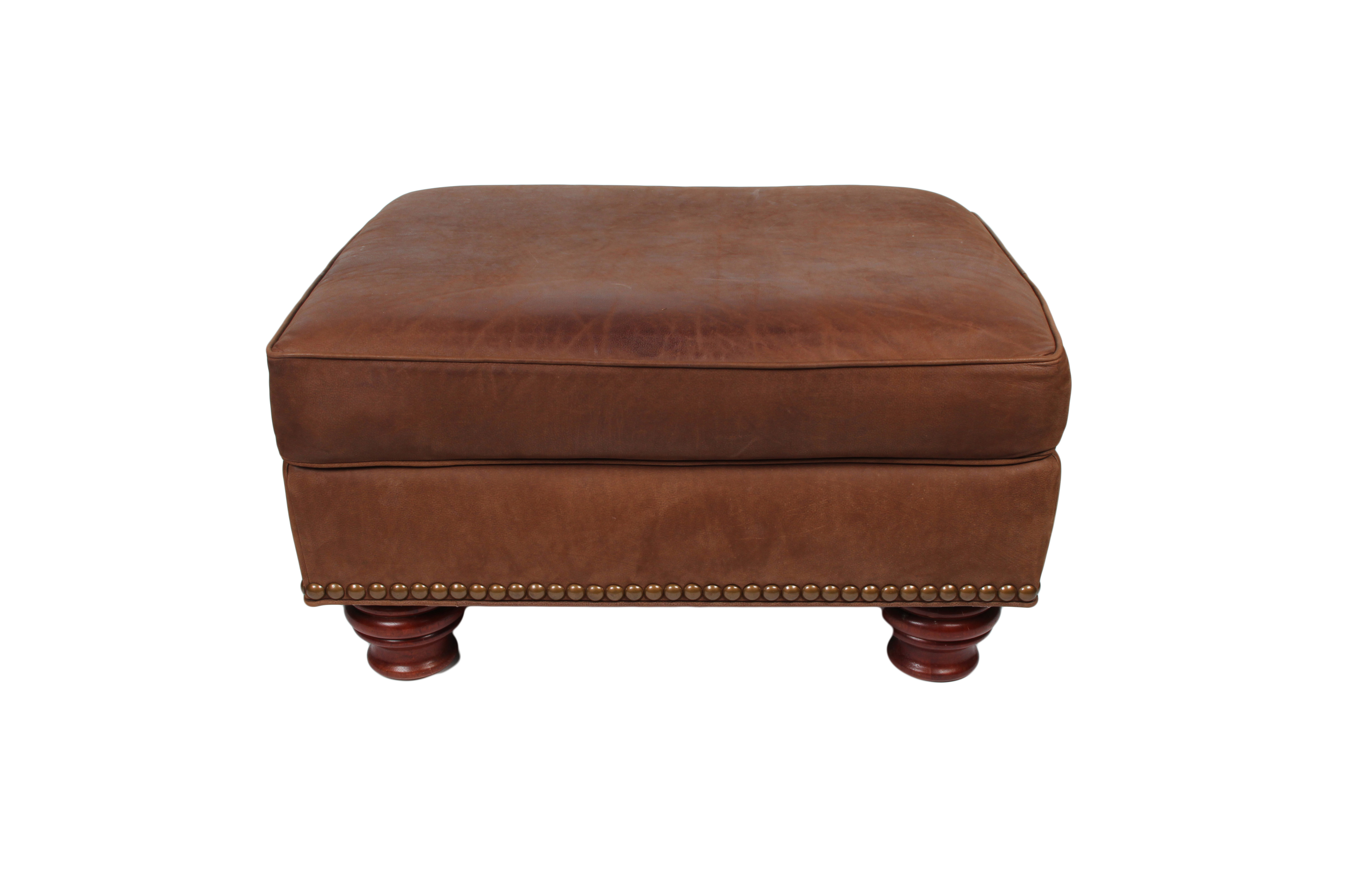 Thomasville Marrakesh Brown Leather Ottoman