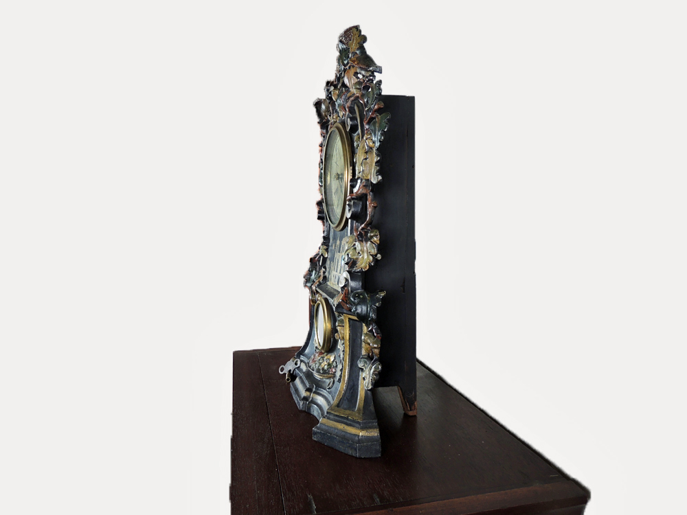 Antique Hand Painted Cast Iron Face Shelf Clock