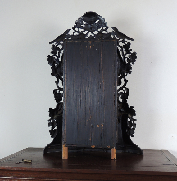 Antique Hand Painted Cast Iron Face Shelf Clock