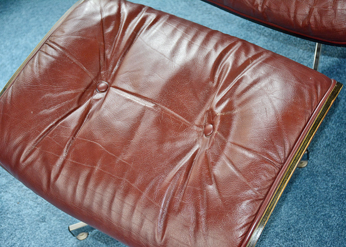 Mid-Century Modern Eames Style Lounge Chair And Ottoman By Doerner Faultless