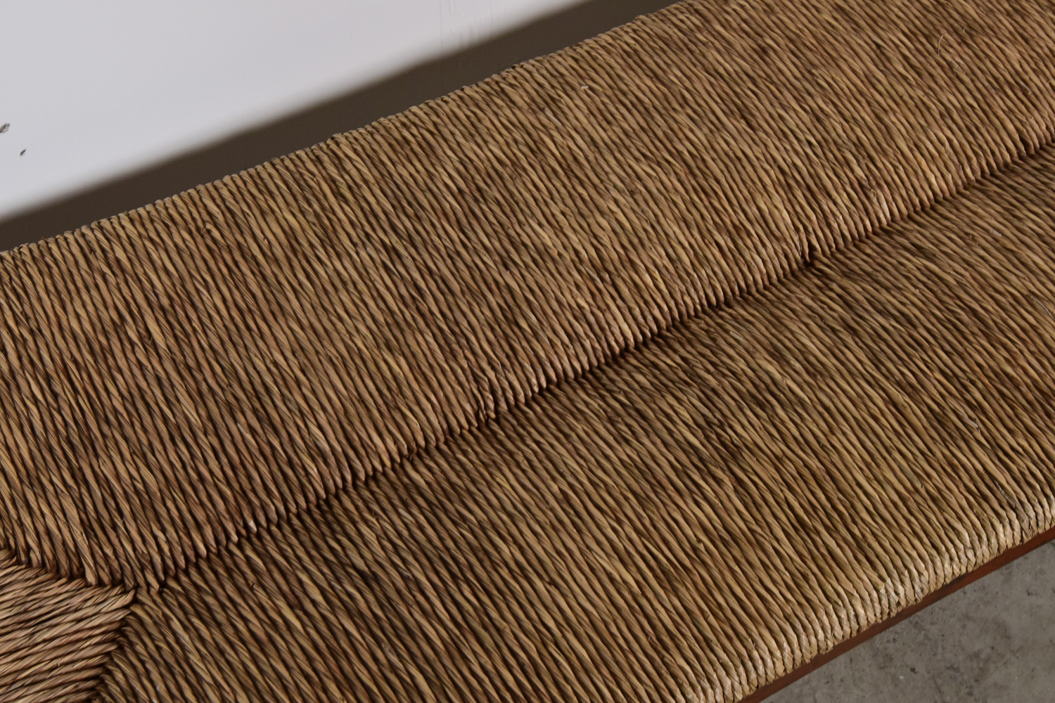 Wood Bench With Woven Rush Seat