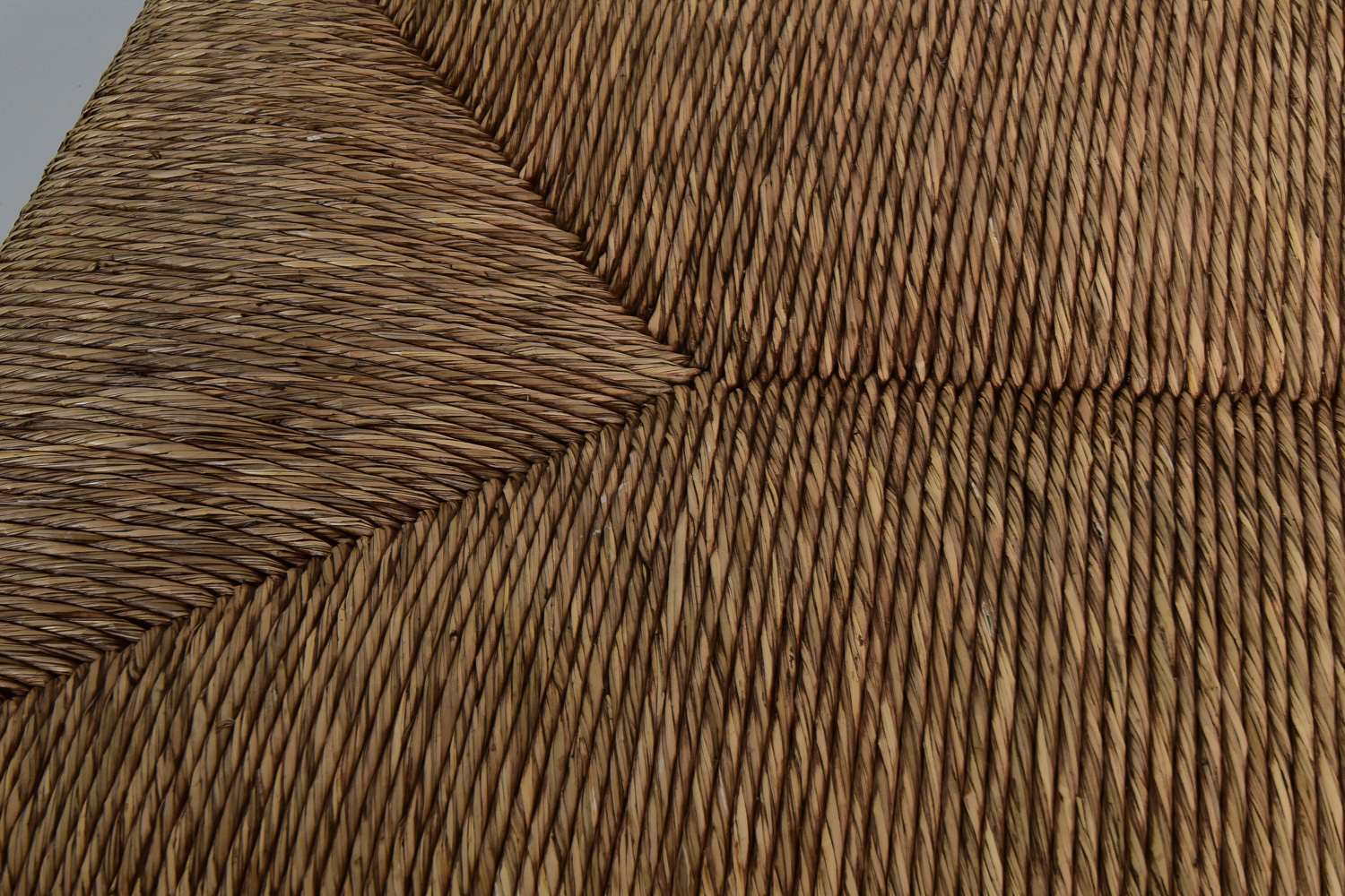 Wood Bench With Woven Rush Seat