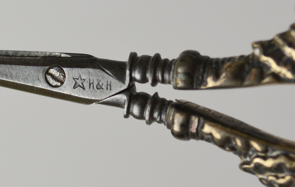 Antique Sterling Embroidery Button Scissors