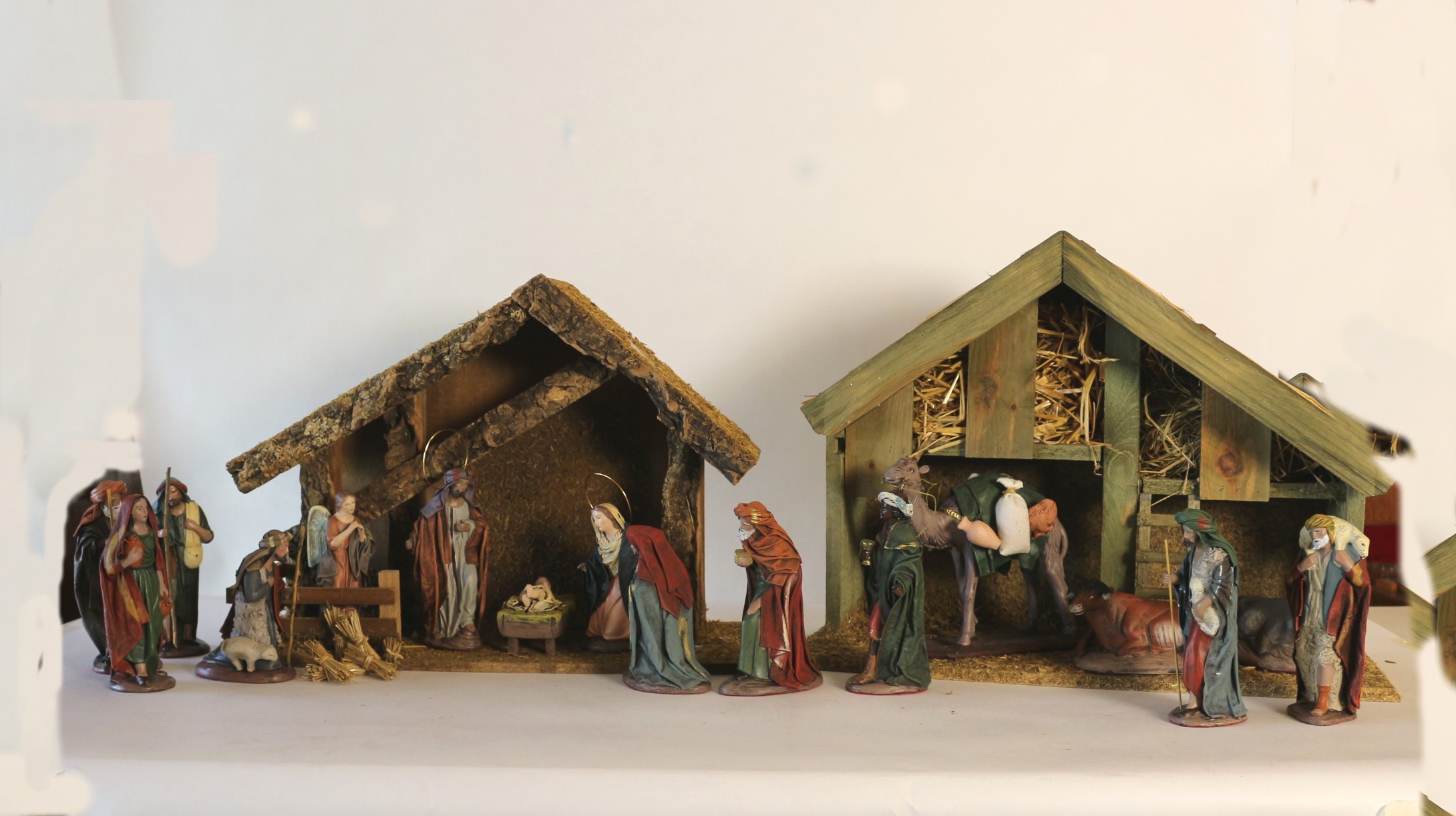 Handcrafted J. Puig Nativity with Two Creches