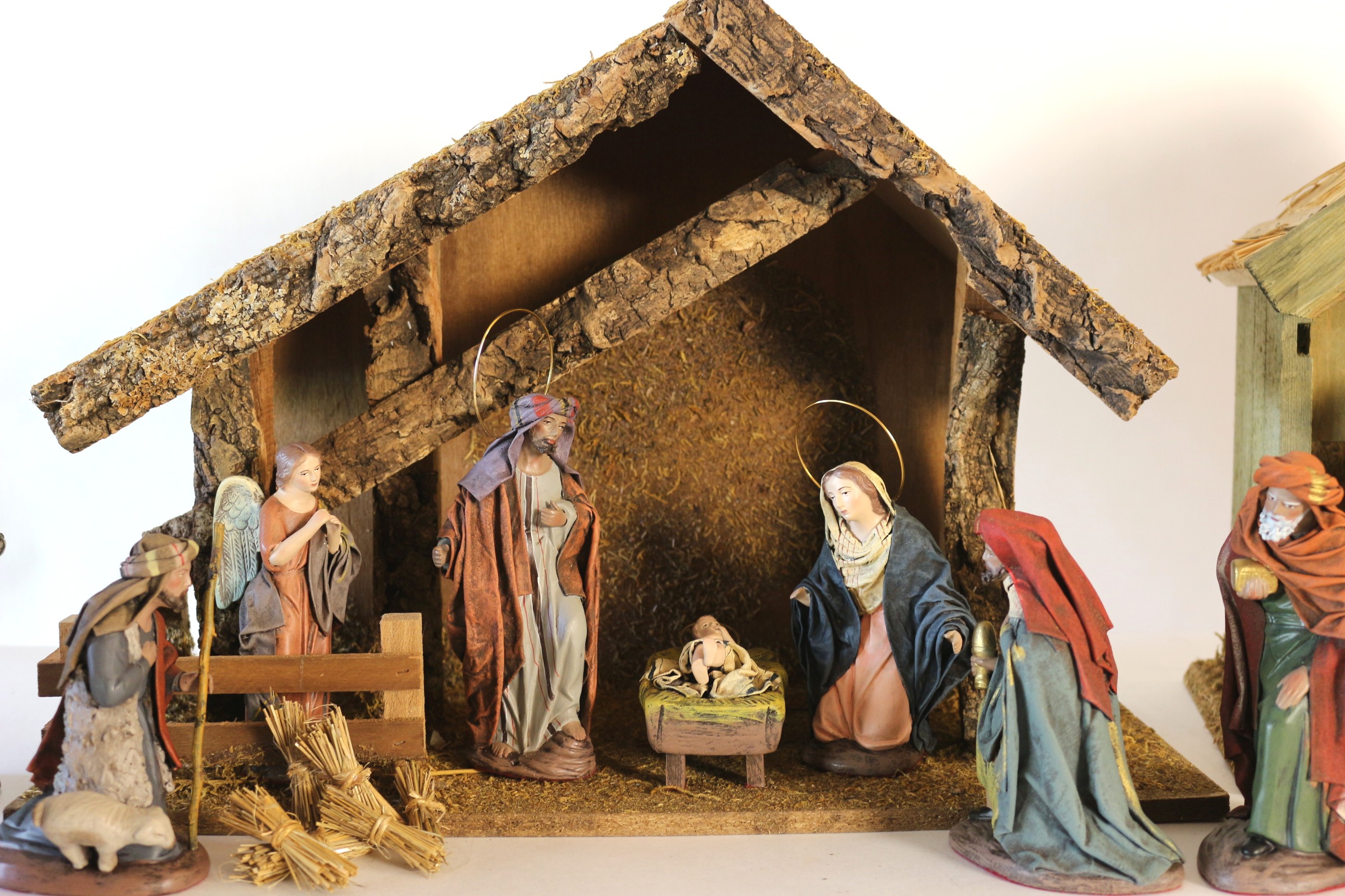 Handcrafted J. Puig Nativity with Two Creches