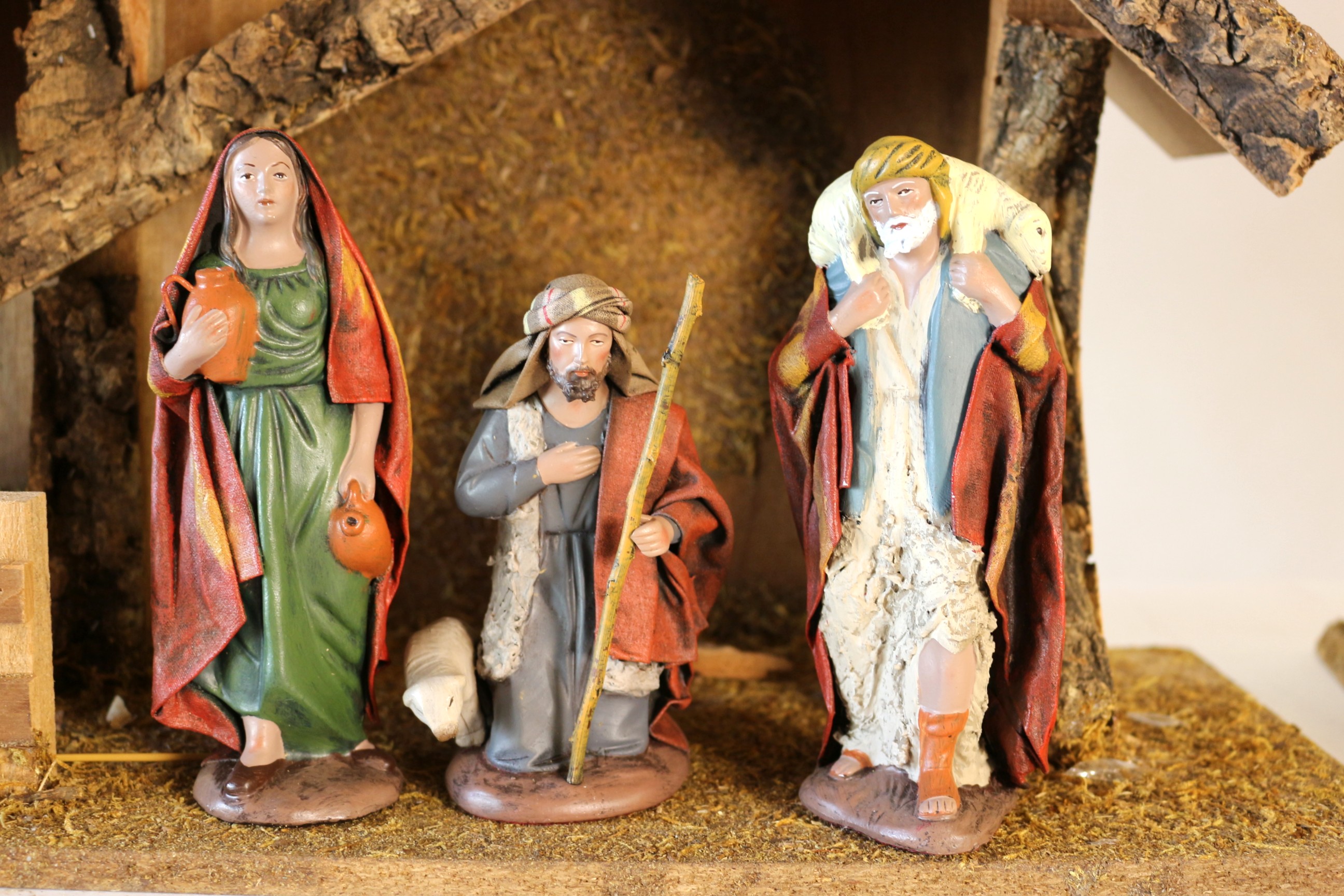 Handcrafted J. Puig Nativity with Two Creches