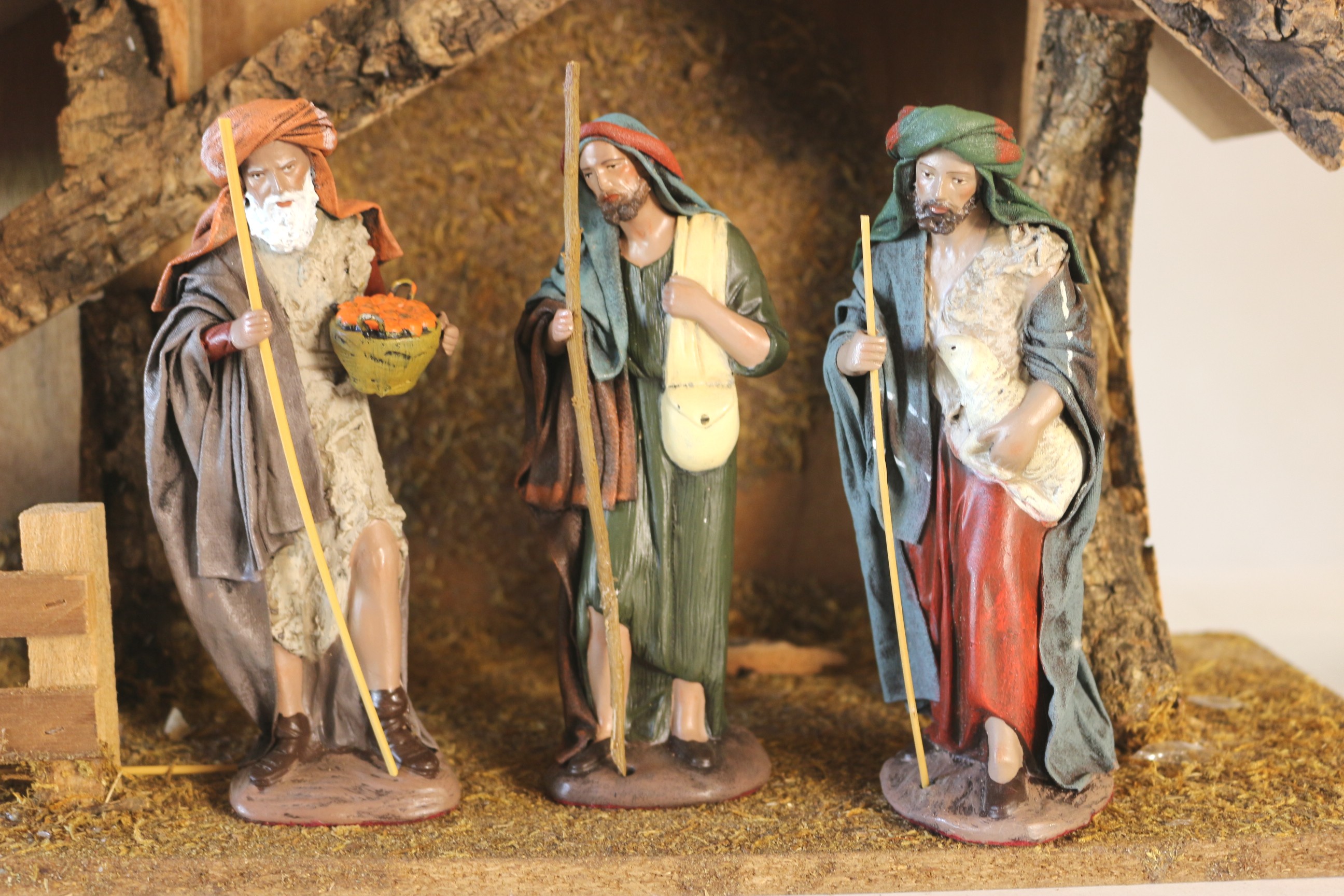 Handcrafted J. Puig Nativity with Two Creches