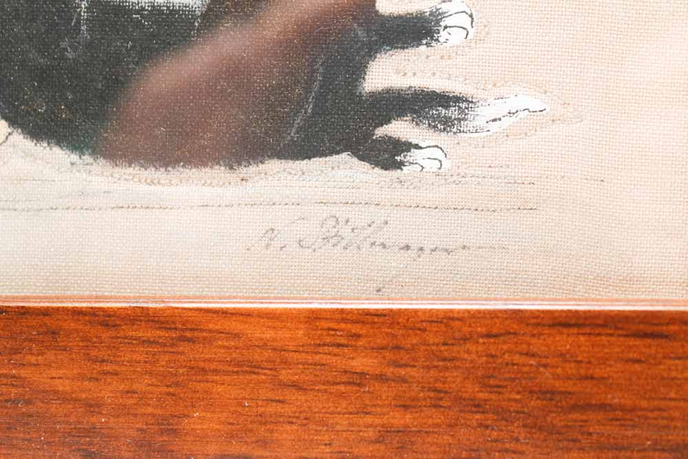 Set of Five Nancy Stillwagon Trapunto Stitched Cat Paintings by Gunther Hall Ltd.