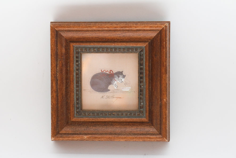 Set of Five Nancy Stillwagon Trapunto Stitched Cat Paintings by Gunther Hall Ltd.