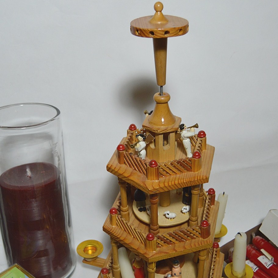 Candle Collection, Wooden Rotating Christmas Centerpiece, Boxed Note Cards