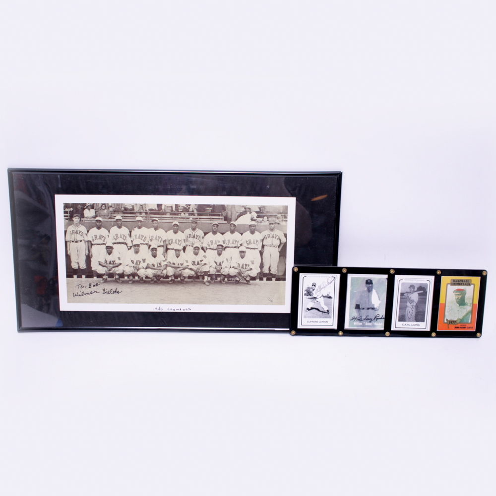 Rare Negro League Signed Photograph and Baseball Cards