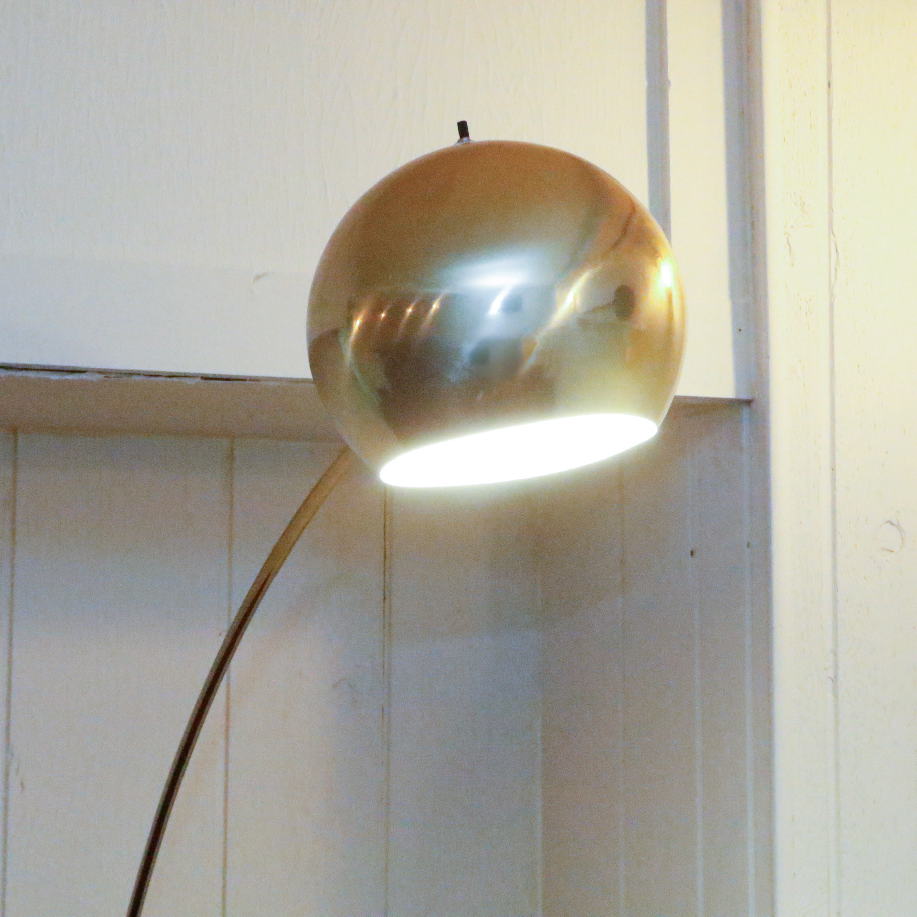 Mid-Century Modern Brass Arc Floor Lamp
