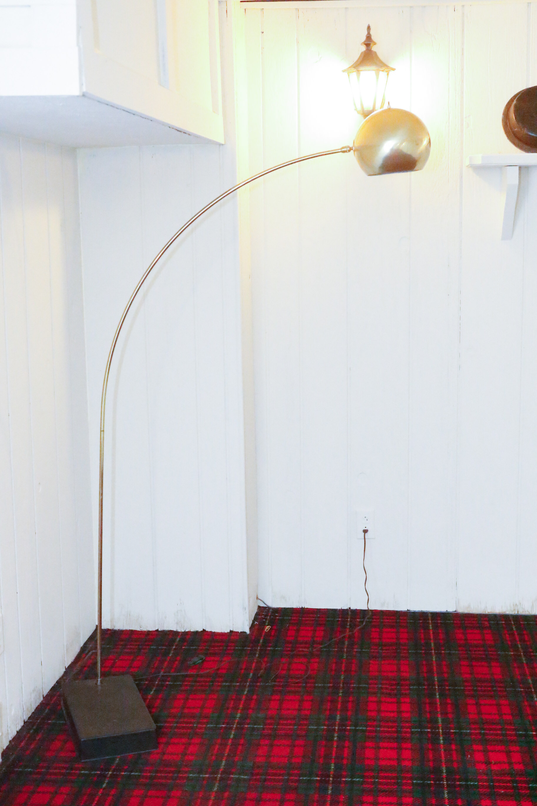 Mid-Century Modern Brass Arc Floor Lamp