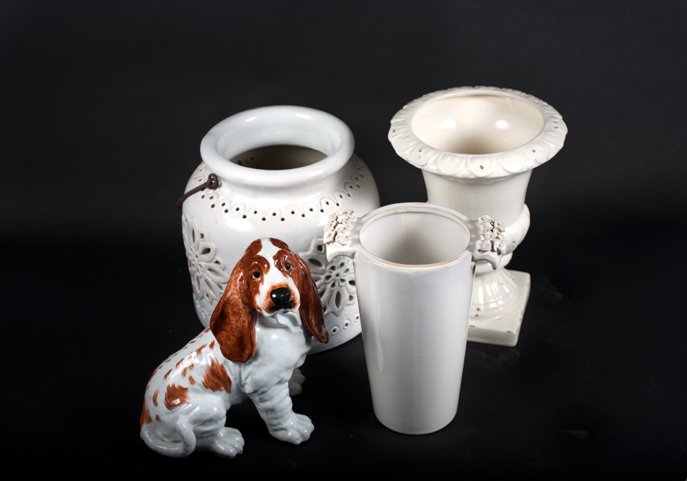 Ceramic Dog Statue and Decor