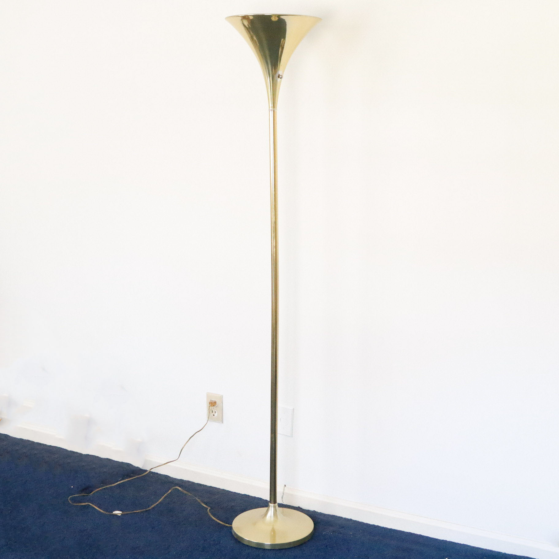 Minimalist Brass Torchiere Floor Lamp